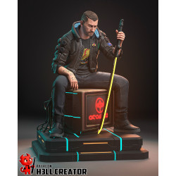 Figurine à peindre Male V – Cyberpunk 2077 | Modèle détaillé pour peinture personnalisée