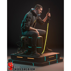 Figurine à peindre Male V – Cyberpunk 2077 | Modèle détaillé pour peinture personnalisée