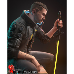 Figurine à peindre Male V – Cyberpunk 2077 | Modèle détaillé pour peinture personnalisée