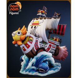 Figurine Chibi Thousand Sunny inspirée de l’univers One Piece, spécialement conçue pour l’impression 3D