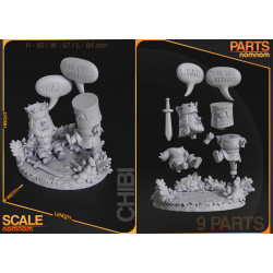 figurine Chibi Chevalier Noir et du roi Arthur  Monty Python and the Holy Grail