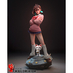 Figurine Momo Ayase Dandadan à peindre - echelle 1/12 - buste