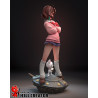 Vue arrière de la figurine - Détails de la coiffure et de la jupe plissée