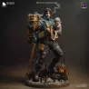 Détail du sac à dos modulaire et des sangles de sécurité, reproduisant fidèlement l'équipement iconique du jeu Death Stranding