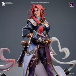 Sarah Fortune, la chasseuse de primes légendaire de Bilgewater, prête à faire feu de ses pistolets jumeaux.