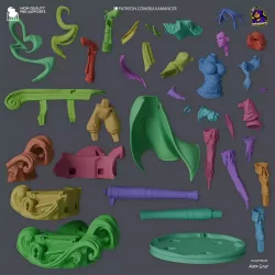 composition des pièces constituantes la figurine