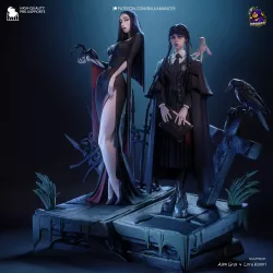 Diorama Wednesday & Morticia Addams - Figurine Collection 1/8