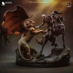 La scène se déploie sur un socle dynamique évoquant les paysages du Continent,