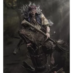 Chef-d'œuvre miniature signé Sergio Khazov - Transformez cette figurine Baba Yaga en véritable œuvre d'art peinte