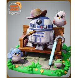 Découvrez R2-D2 comme jamais auparavant ! ce chibi le transforme en sage cowboy, accompagné de ses amis de la nature.