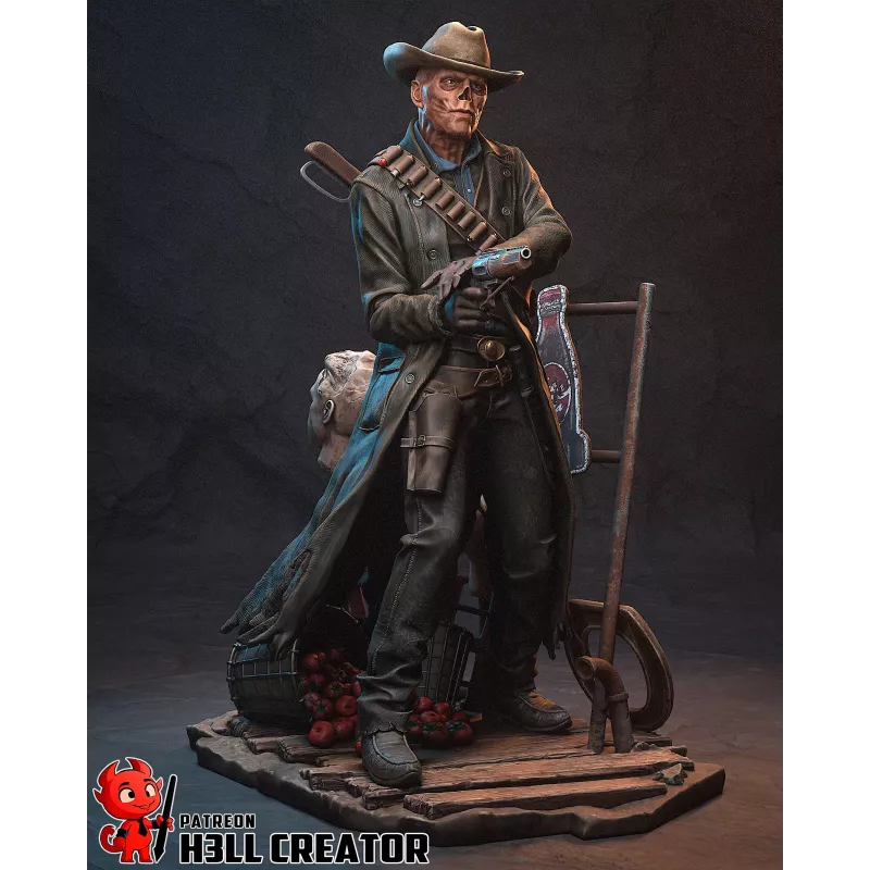 Hancock, le maire charismatique de Goodneighbor, prêt à rejoindre votre collection Fallout. Une pièce en résine de haute qualité