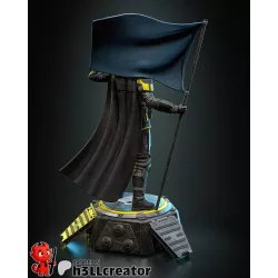 Découvrez notre figurine détaillée du Soldat de la Super-Terre, saluant fièrement sous le drapeau de la liberté.