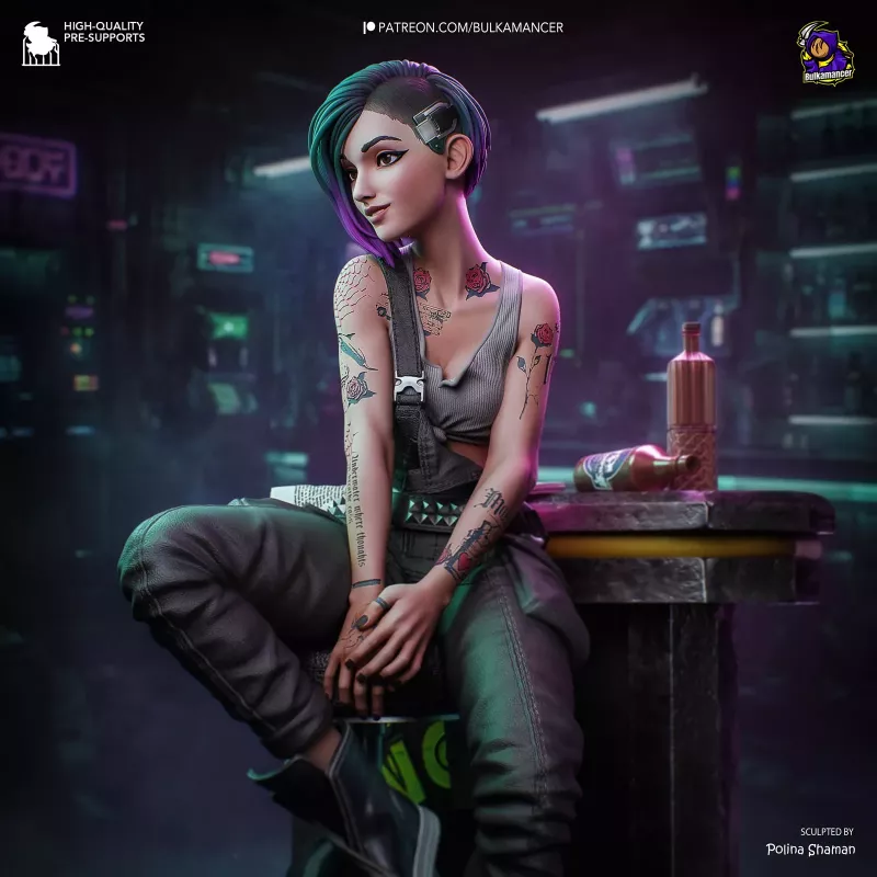 Figurine Résine Judy Alvarez à Peindre | Cyberpunk 2077