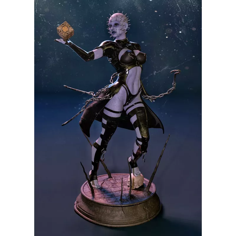 Figurine détaillée de Pinhead, idéale pour les passionnés de peinture sur résine.