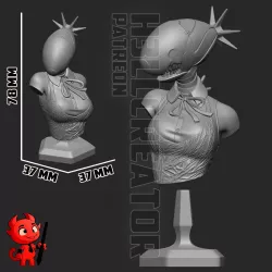 Dimensions de la statuette en buste