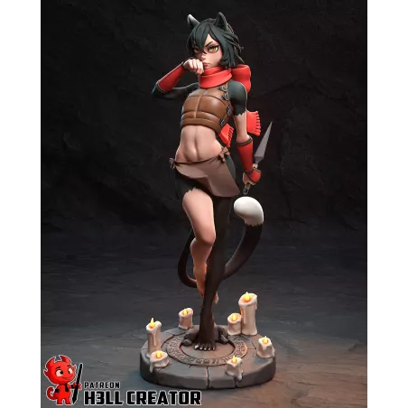 Izutsumi - Figurine résine 1/10 - Regard félin et attitude rebelle pour cette guerrière hybride de Dungeon Meshi"