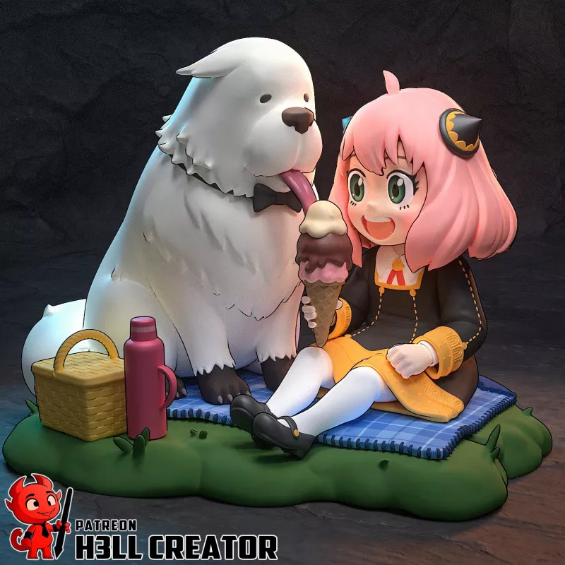 Anya - Figurine Chibi Pique-nique avec Ours Polaire