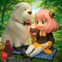 Anya - Figurine Chibi Pique-nique avec Ours Polaire