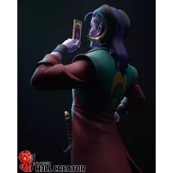 Quelle carte le destin vous réserve-t-il ? La pose emblématique de Mollymauk est un détail clé de cette figurine