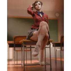 Kit Résine Chun-Li Écolière (Street Fighter) | Figurine à Peindre CA3D