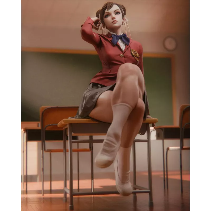 Kit Résine Chun-Li Écolière (Street Fighter) | Figurine à Peindre CA3D