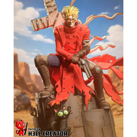 Vash the Stampede, posture iconique au cœur du désert de Gunsmoke.