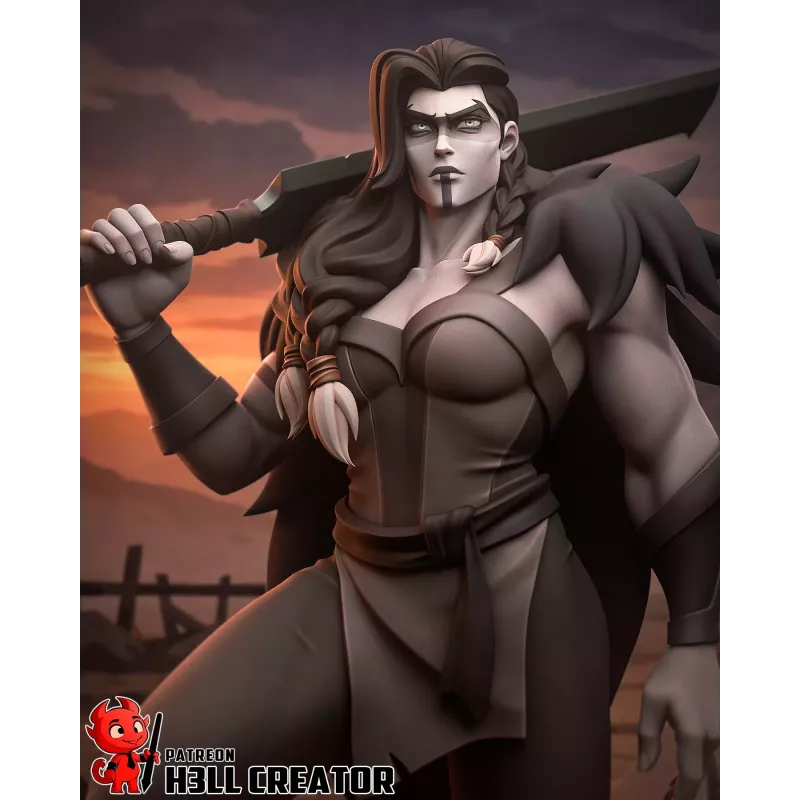 Yasha – Guerrière des Ombres | Figurine Fan Art Dark Fantasy