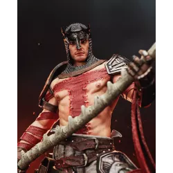 Figurine dark fantasy à peindre Le Faucheur Infernal avec faux monumentale et socle infernal