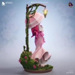 Dentelle blanche, rose poudré et mouvement éternel... La robe de Pénélope Eckhart semble danser