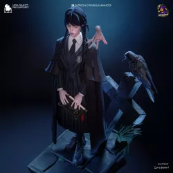 Figurine Mercredi Addams à Peindre | Nevermore Academy | Bulkamancer Sculpts