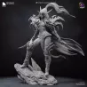 "Figurine Valeera Sanguinar Warcraft à peindre | Armure rouge écarlate, lames vert néon et cristaux émeraudes