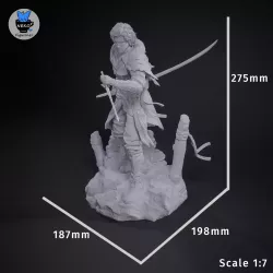 Dimensions de la figurine inspirée par le jeu video Clair Obscur
