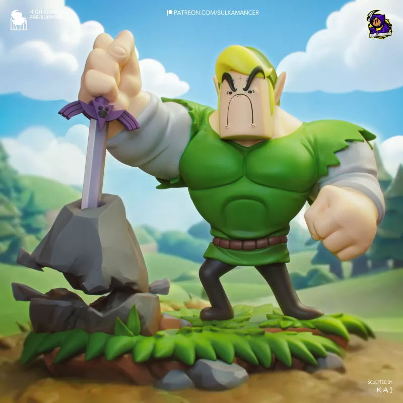 Lunk - Figurine Link Musclé Legend of Zelda | Bulkamancer Sculpts  - figurines  à Peindre