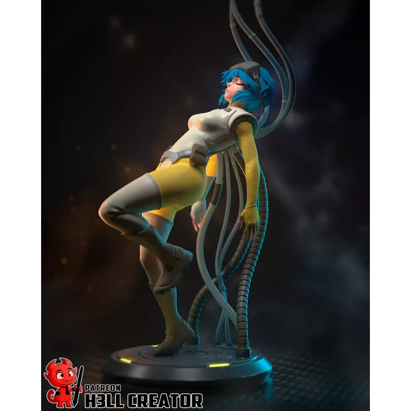 Figurine résine Motoko Kusanagi – Ghost in the Shell – Fan art H3LL Creator, vue d'ensemble