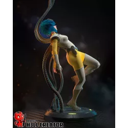 Corsage cuirassé blanc ivoire et combinaison jaune de Motoko Kusanagi – surfaces lisses parfaites pour l'OSL