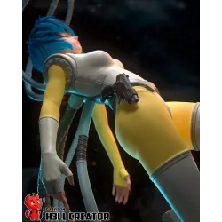 Figurine résine Motoko Kusanagi non peinte, apprêtée grise – prête à peindre, niveau intermédiaire à confirmé