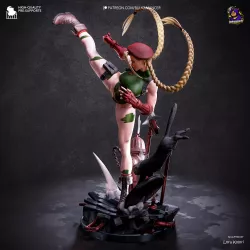 La pose en coup de pied sauté illustre parfaitement la puissance et la vélocité de l'agent Delta Red.