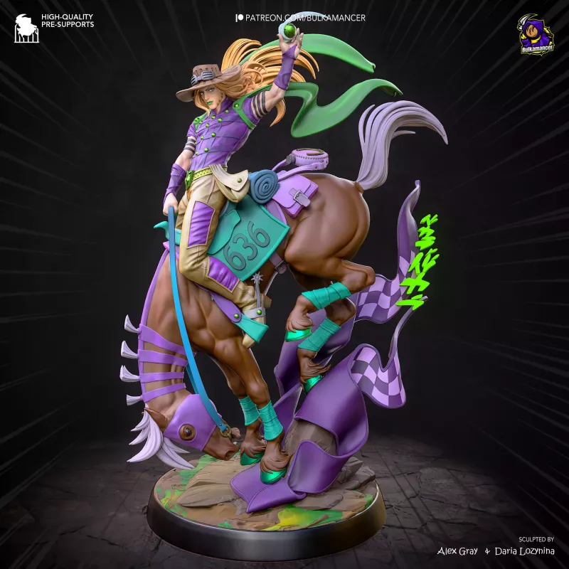 Gyro Zeppeli & Valkyrie — Figurine résine à peindre, échelle 1/8 · JoJo's Bizarre Adventure : Steel Ball Run