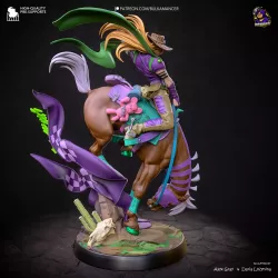 Gyro Zeppeli brandit sa sphère d'acier au galop — une composition dynamique et fidèle au manga de Hirohiko Araki