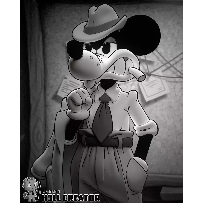 Figurine Jack Pepper - MOUSE: P.I. For Hire | Fan art résine 3D par H3LL Creator | Échelle 1:10 | Non peinte