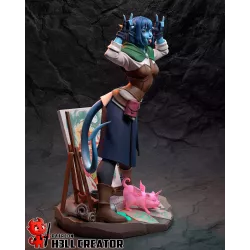 Vue d'ensemble du diorama – Jester, Nugget et l'atelier d'artiste, figurine collector résine brute