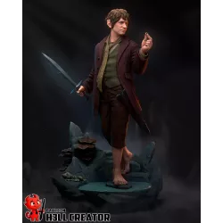 Figurine Bilbo Baggins à peindre — Vue principale 3/4 | Sculpture H3LL Creator | Résine haute définition