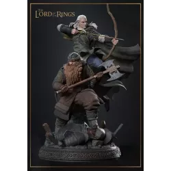 Legolas et Gimli réunis dans une scène de combat spectaculaire inspirée du Seigneur des Anneaux.