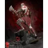 Vue arrière de la figurine, montrant le tatouage, le pagne de combat et le travail des chaînes.
