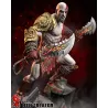 Un visage sculpté avec intensité, fidèle au guerrier mythique de God of War.