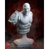Un visage sculpté avec intensité, fidèle au guerrier mythique de God of War.