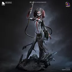 Vue d’ensemble de la figurine Flame Witch. Silhouette puissante et originale elle ressemble fortement à Varang
