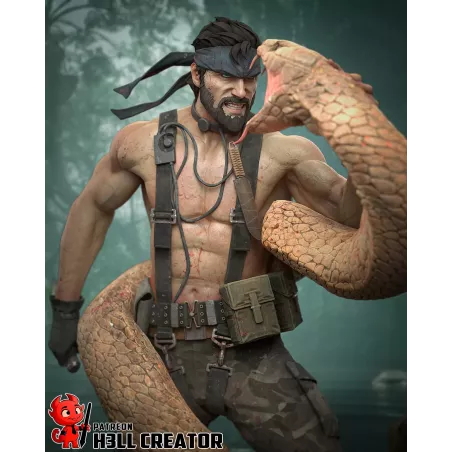 Big Boss en pleine tension, prêt à affronter son ennemi dans un face-à-face brutal.