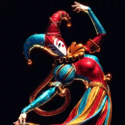 figurine Jester aux couleurs éclatantes, où chaque détail souligne l’élégance du personnage.
