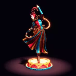 Cette figurine d’Arlequin mêle fantaisie, raffinement et esprit de scène